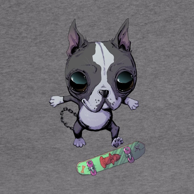 Boston Terrier Skateboarding Gift For Boston Terrier Owners and Lovers by Hutchew